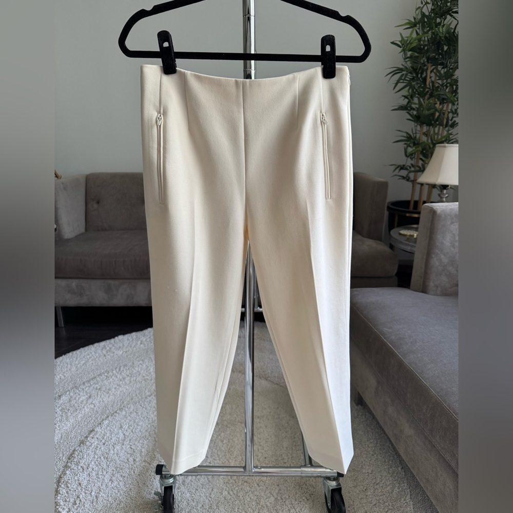 Club Monaco Cream Ivory Pleated Ankle Pants Trousers Size 6